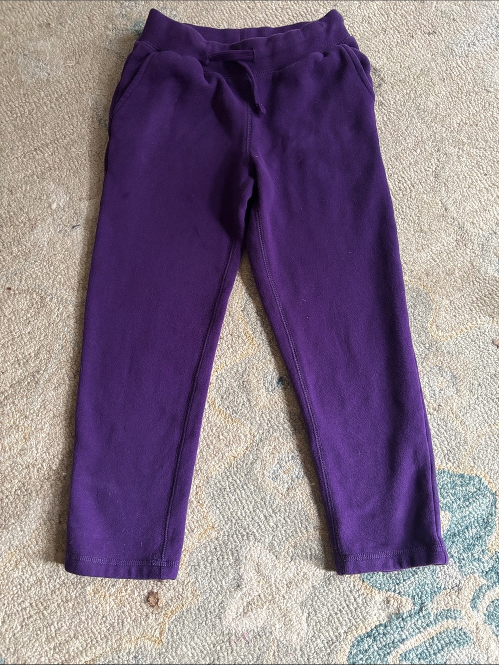 Primary Girls Purple Fleece Joggers with Drawstring